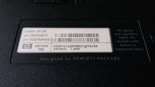 HP laptop up for Grabs -  MODEL 530  -  ****LOW LOW SHIPPING *****