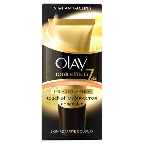 OLAY TOTAL EFFECTS EYE MOISTURISER AND TOUCH OF MAXFACTOR CONCEALER - ADAPTIVE SKIN COLOUR (15ML)