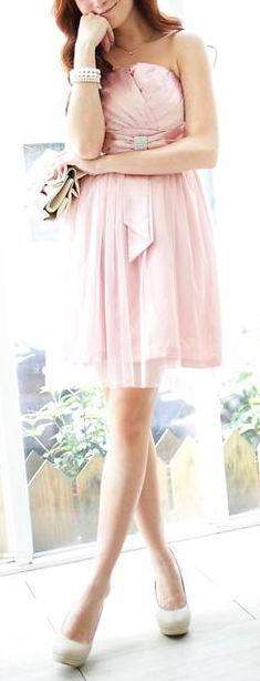 *Fashion Tokyo* Elegant Strapless Cocktail Dress