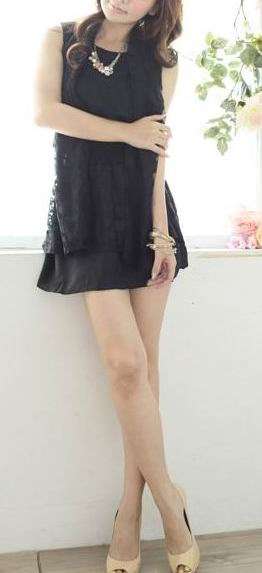 *Fashion Tokyo* Elegant Flora Lace Sleeveless Dress with Lace Scarf