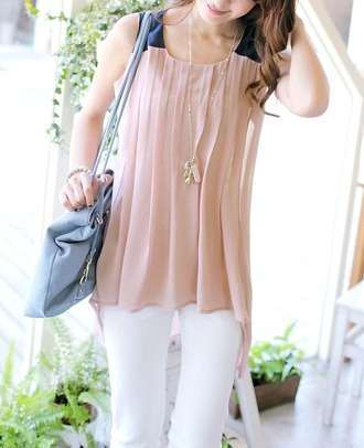 *Fashion Tokyo* Elegant Chiffon High-low Pleated Vest