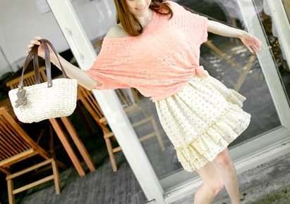 *Fashion Tokyo* Spaghetti-strap Flora Chiffon Dress-White