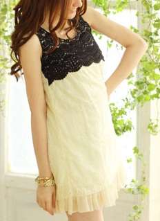 *Fashion Tokyo* Flora Lace Dress-Black and White