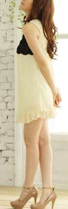 *Fashion Tokyo* Flora Lace Dress-Black and White