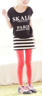 *Fashion Tokyo* Casual Cotton Stripe Dress-Black