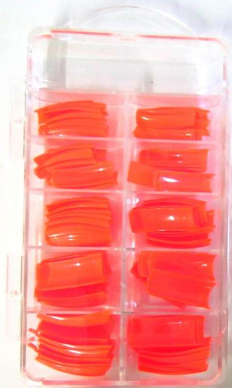 Nail Tips Fluorescent Orange 100 Tips