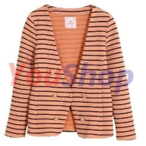 *Fashion Tokyo* Stripes Blazer with Buttons-White