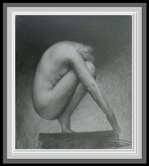 Gimnas is an unframed Black & White Lead Pencil Drawing on paper by Artist Cindy de Lange from South Africa.
