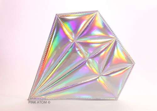 Pink Atom Holographic diamond make up brush set