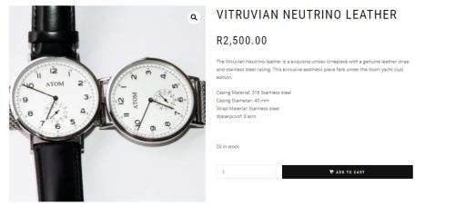 Atom Vitrivian Neutrino **South-African crafted TimePiece**