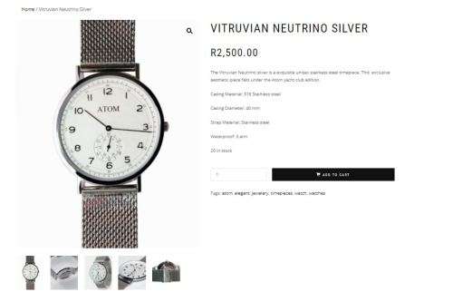 Atom Vitrivian Neutrino **South-African crafted TimePiece**