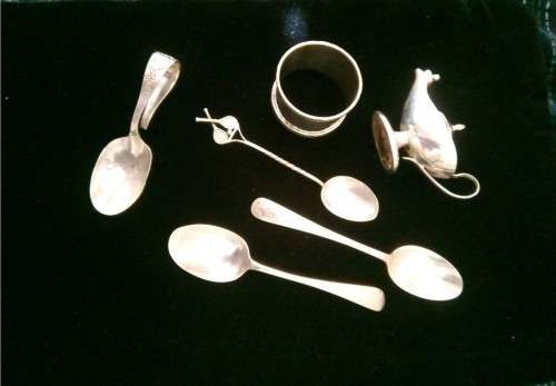 ASSORTED SCRAP SILVER - ALL ENGLISH HALLMARKED - TOTAL WEIGHT 124 GRAMS