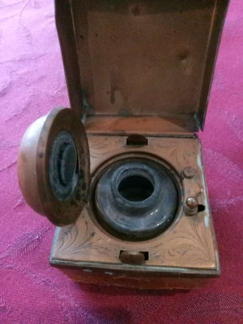 ANTIQUE TRAVELLING INKWELL