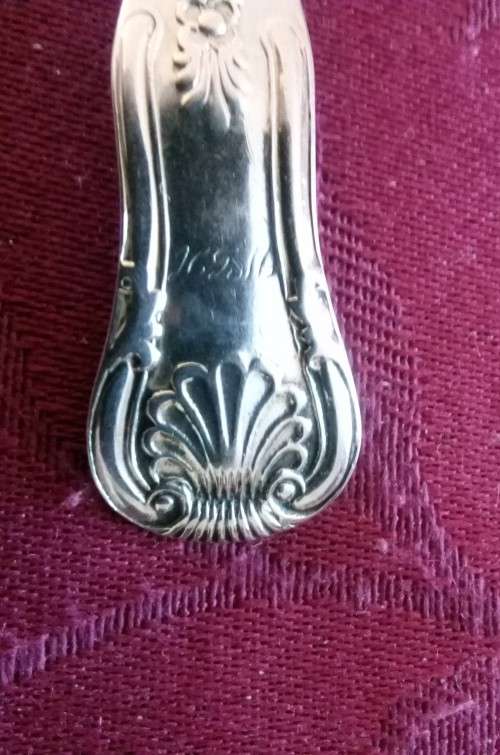 6 SOLID SILVER TEA SPOONS - GLASGOW 1834 - WILLIAM IV - KINGS PATTERN - 108 GRAMS