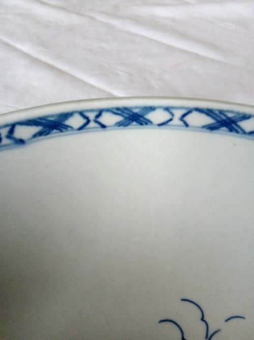 ROYAL WORCESTER 1ST PERIOD PUNCH BOWL - ROCK STRATA - OPEN CRESCENT MARK CIRC 1770 - pay over 6 week