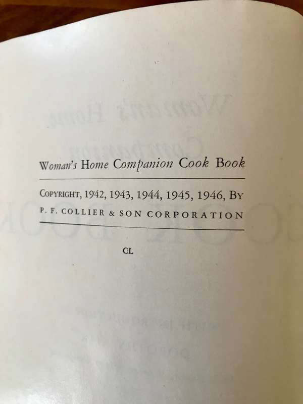 Woman´s Home Companion Cook Book. 1946 edition. Intro by Dorothy Kirk. H/C. 951 pp.