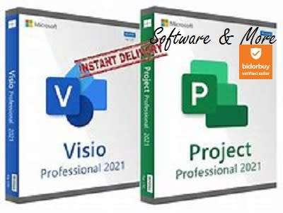 Microsoft Visio Pro 2021 and Microsoft Project Pro 2021 Combo (Download link and 25 digit Licenses)