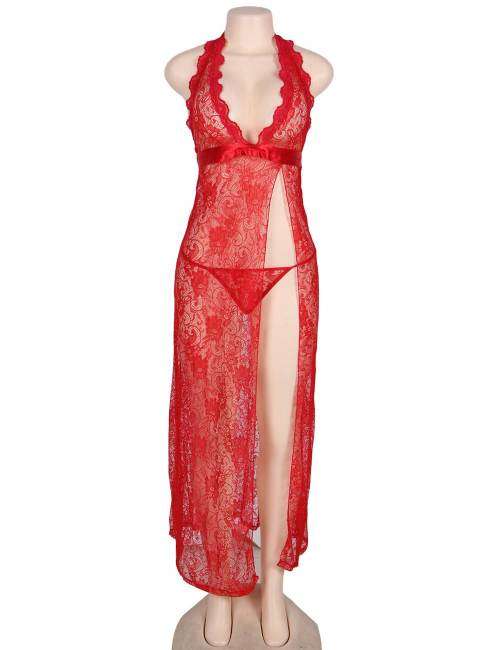 Red Long  Gown Lingerie - M\L