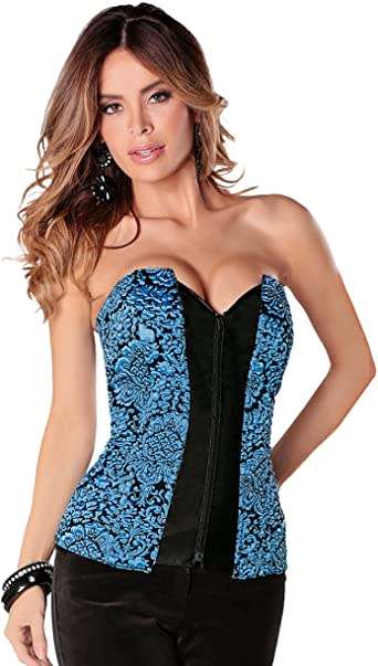 Blue and Black Corset: Size 34