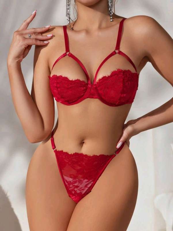 Red Bra Set: Small