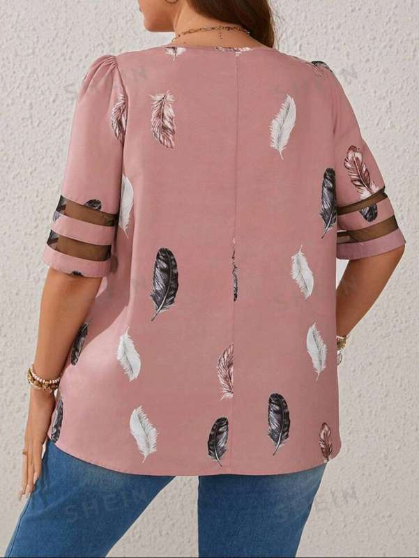 Feather pattern top: 1XL