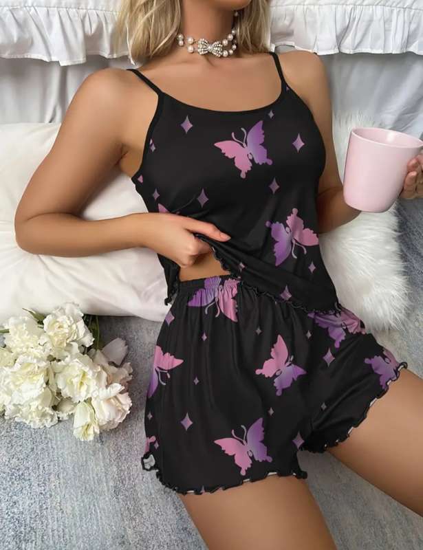 Butterfly printed pj set