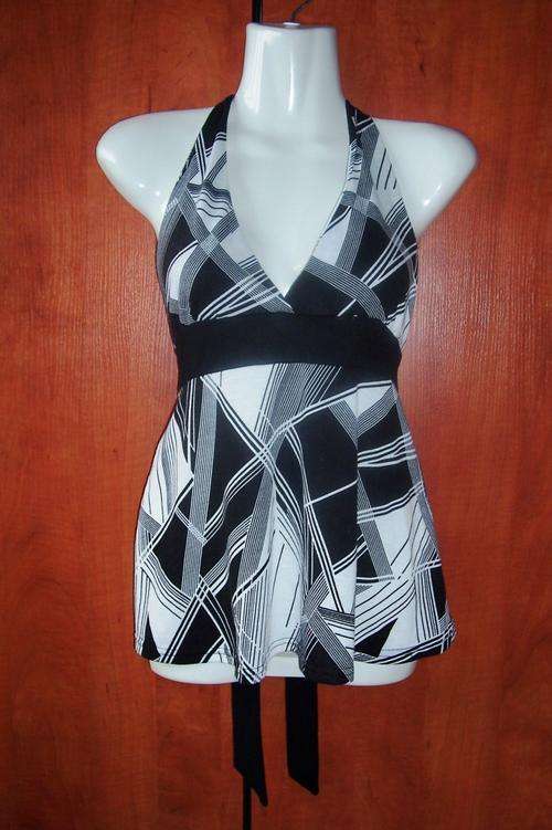 Black and White Halter Top