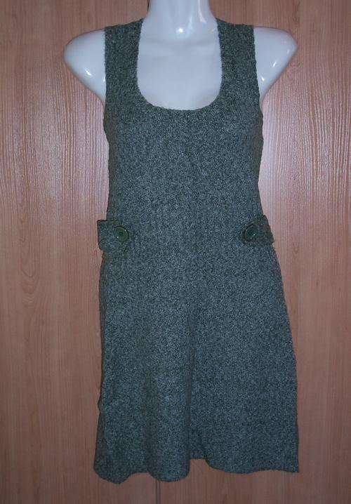 Green Pinafore Style Knit Dress/Top