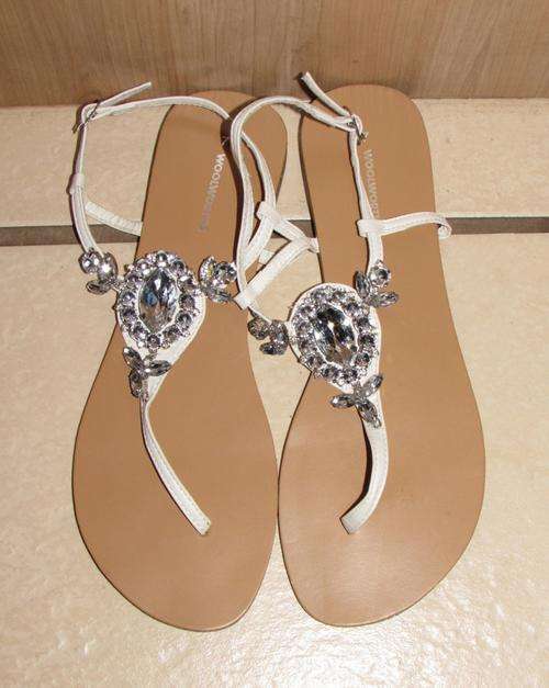 Lovely White Jewelled Sandals from Woolworths