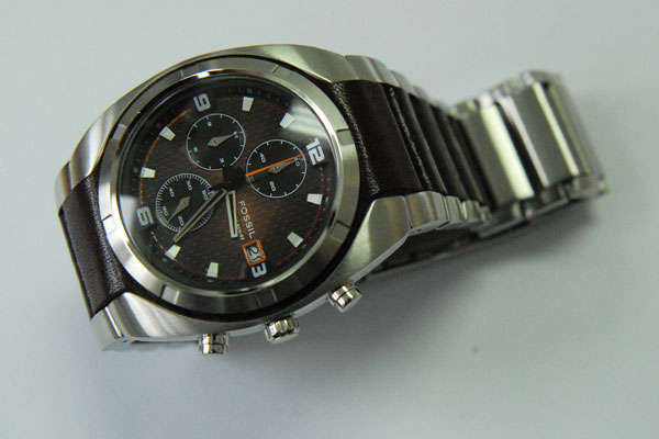 Fossil Watch with Dark Brown Face and Leather Strap