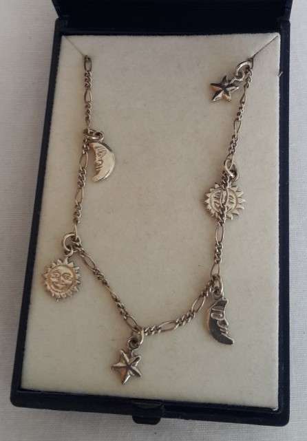 Sterling Silver Charm Bracelet with 6 Charms