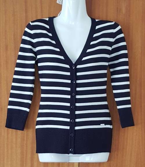 Lovely Navy & White Striped Cardigan from Truworths