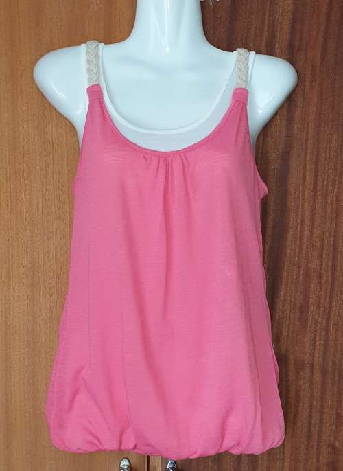Coral Double Layered Bubble Tank Top