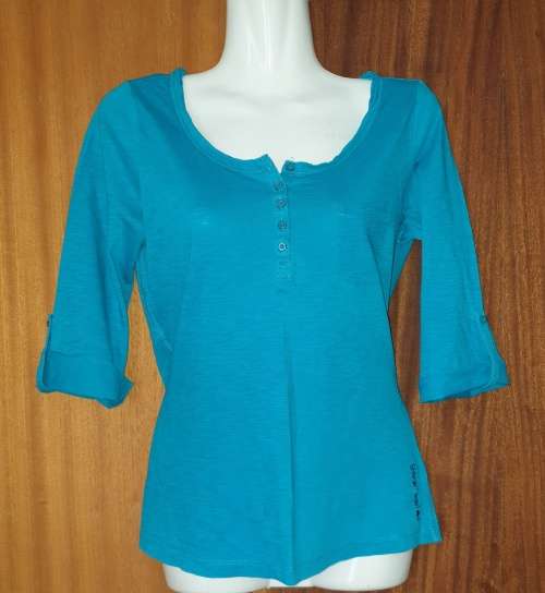 Turquoise 1/2 Sleeve Henley Top from Truworth