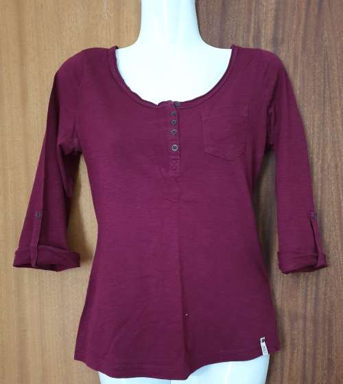 Maroon 1/2 Sleeve Henley Top from Truworth