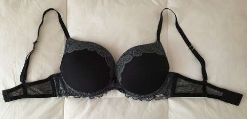 Black and Charcoal SISSY BOY bra - 34B