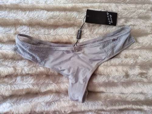 Silver Grey Lace G-String from Sissy Boy