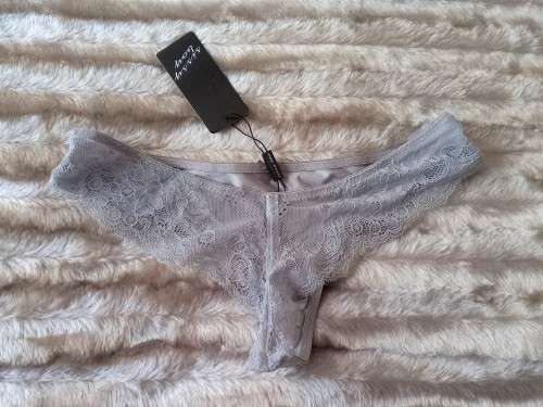 Silver Grey Lace G-String from Sissy Boy