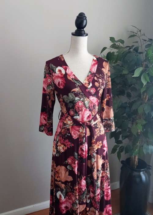 Beautiful Plum Floral Maxi Dress