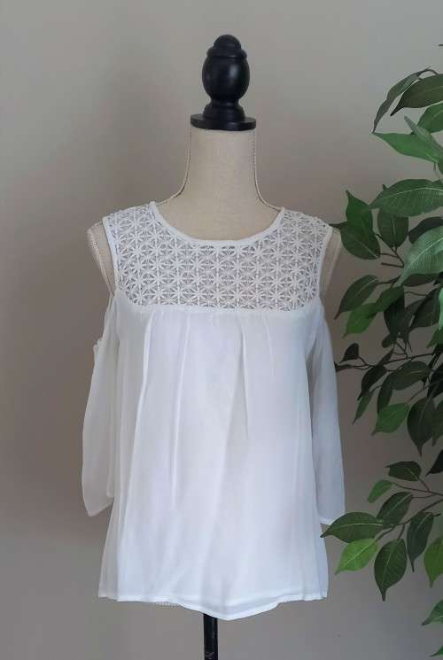 White Open Shoulder Blouse from Truworths