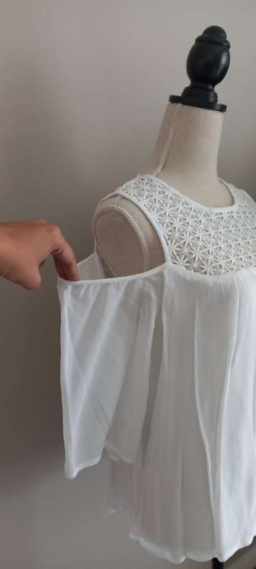 White Open Shoulder Blouse from Truworths