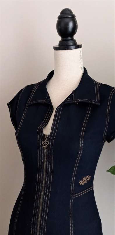 Indigo Zip Front Denim Dress from Ginger Mary