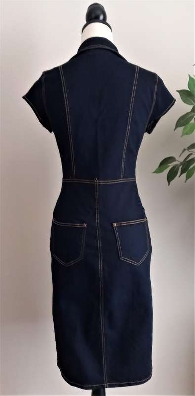 Indigo Zip Front Denim Dress from Ginger Mary