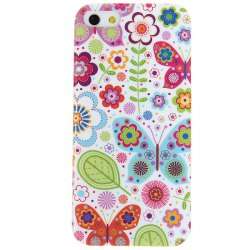 Popular Flowers and Butterflies Designer Plastic Hard Case Cover for iPhone 5