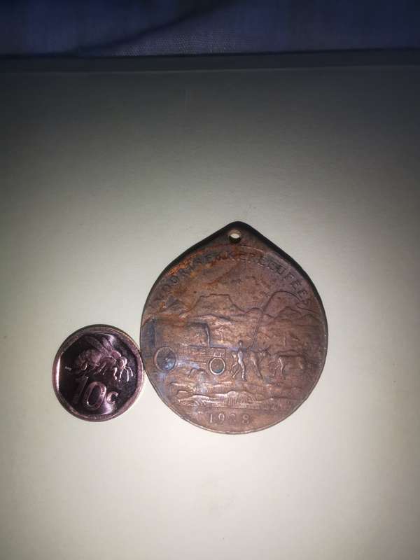 1938 Voortrekker Centenary of the Great Trek   Copper Medallion