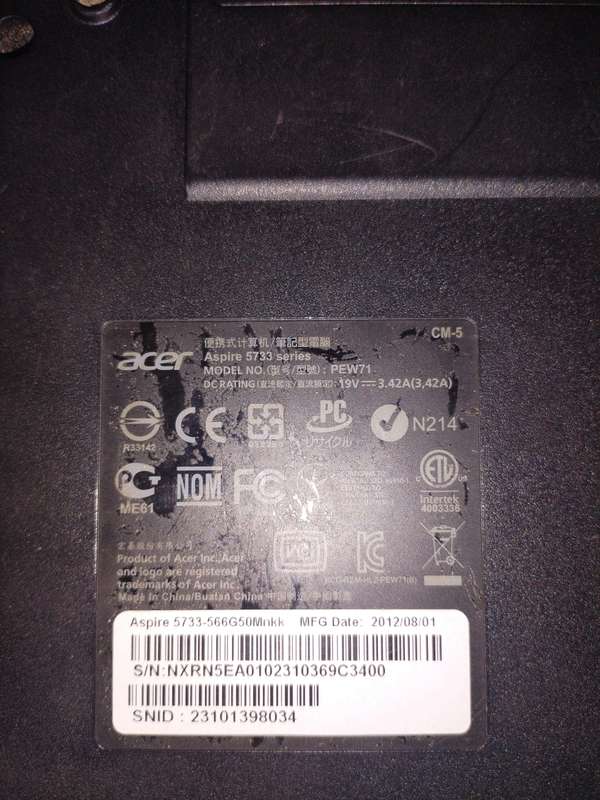 Acer Aspire 5733 series, i5 CPU, 6gb ram, 500GB HHD  !!Read listing!!