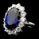 Luxury British Princess Engagement Ring with Real Platinum Plating Size 9