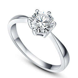 1.00CT Round cut Simulated Diamond Ring 925 SOLID SILVER Size 7/O