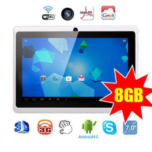 8G!!!Android 4.0 Tablet with Camera-7 Inch-3G-Wifi+OTG-white