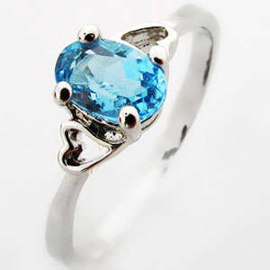 Brand New 1.50ct GENUINE Natural Blue Topaz RING in 925 Silver Sz 7